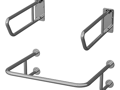 Stainless Steel Bathroom Safety Grab Bars With Wall Mounted Handrails Designs 3d model