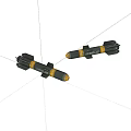 Two Military Missiles With Gray Body Yellow Tips And Yellow Stripes
