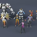 Game and Movie Characters With Various Mechanical Designs Winged Outfits And Colorful Costumes