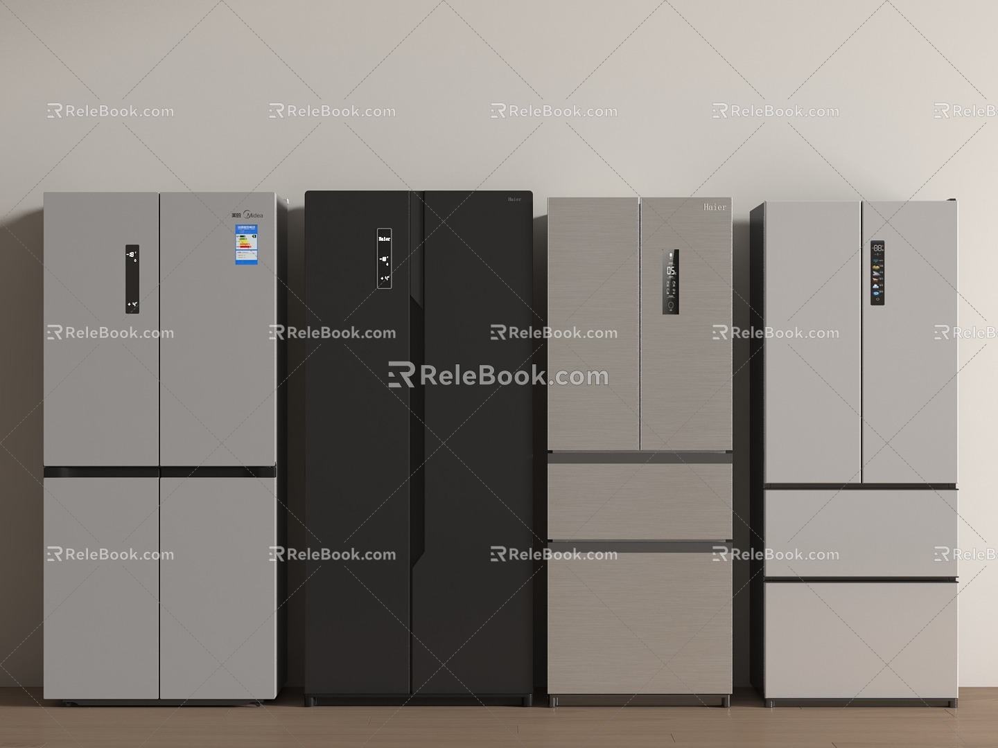 Refrigerator Single Door Refrigerator Double Door Refrigerator 3d model