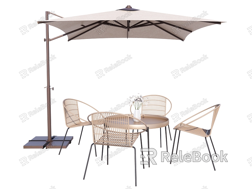 Sunshade Parasol Combination Outdoor Landscape Table and Chair model