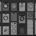 Various Modern Washing Machines In Different Styles And Colors For Home Appliances