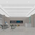 Modern Hospital Outpatient Clinic Lobby With Waiting Chairs And Reception Desk