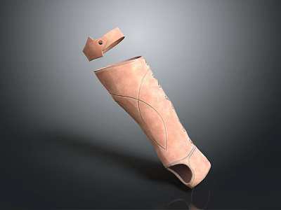 Pink Leather Leg Brace with Strap Design and Long Cylindrical Structure 3d model