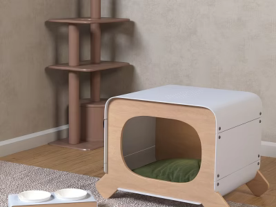 Cat litter cat food basin 3d model