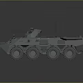 Armored Military Vehicle With Six Wheels Turret And Tactical Antenna Design