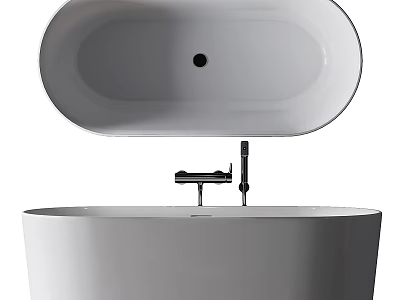 Sleek Modern White Free Standing Bathtub Design With Elegant Faucet And Minimalist Style 3d model
