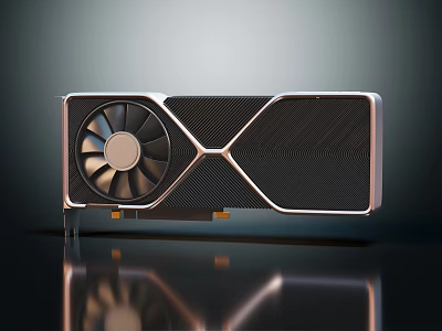 Modern High Performance Graphics Card With Cooling Fan And Sleek Design 3d model