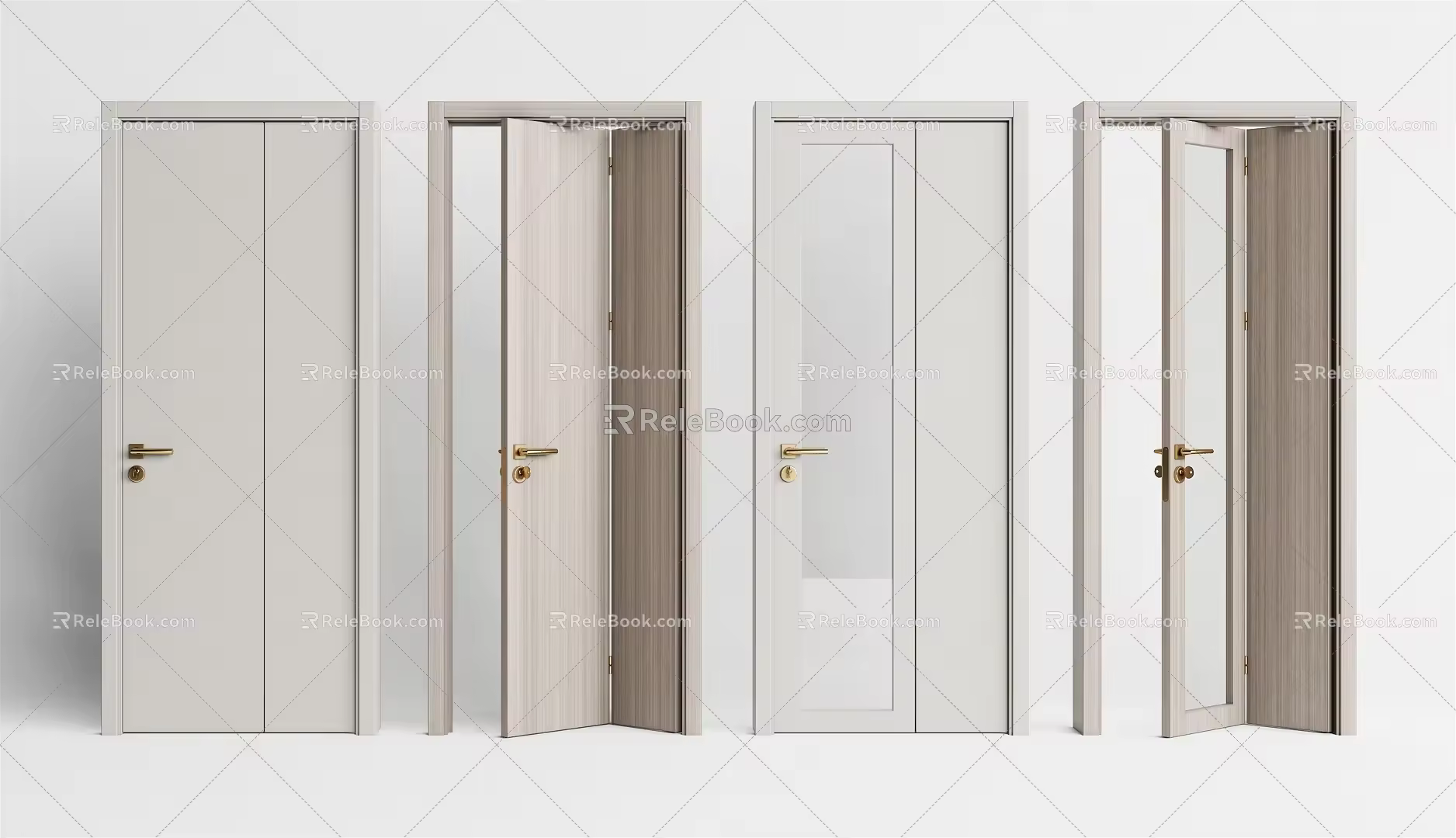 Modern folding door folding door combination 3d model