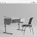 Simple Modern Office Desk With Drawer And Ergonomic Chair Design