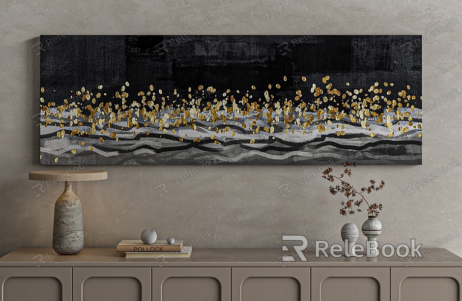 Wind abstract painting texture painting high-end art hanging painting square decorative painting model