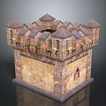 Castle Style Architecture With Stone Exterior Multiple Towers Pointed Roofs And Decorative Windows