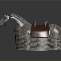 Handwoven Fabric Apparel With Leather Saddle Detail And Horse Shaped Design