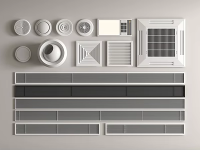 Various Types Of Air Vent For Air Conditioning 3d model