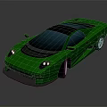 Green Sports Car With Sleek Design And Aerodynamic Body In 3D Render