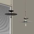 Modern Living Dining Room Interior Design With Stylish Pendant Lights And Window Blinds