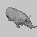 Low Poly 3D Rhinoceros Game And Movie Character Art Design