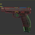Modern Military Style Pistol Featuring Metal Frame Textured Grip And Ergonomic Design