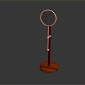 Functional Standing Towel Holder With Smooth Wooden Base And Circular Metal Ring