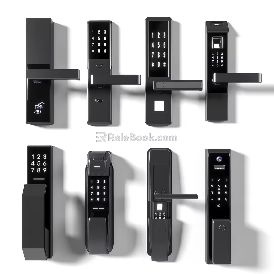Modern smart door lock fingerprint lock 3d model