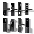 Modern smart door lock fingerprint lock 3d model