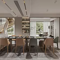 Modern Luxury Foyer Hallway With Spiral Staircase Marble Flooring And Wooden Cabinets