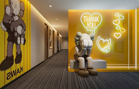 Modern Aisle Entrance Ornaments Sculpture Decorations Wall Decorative Wall Company Internet Cafe Hotel 3d model