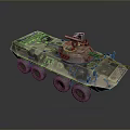 Military Wheeled Tank With Camouflage Paint Turret And Armored Exterior Design