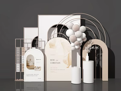 Modern Beauty Chen Display Window Wedding Beauty Chen Wedding Wall Photo Wall Card Wall Online Beauty Chen Activity Beauty Chen Activity Wall Balloon 3d model