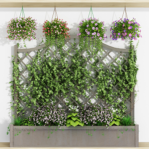 Modern vine plant decorative background wall 3d model