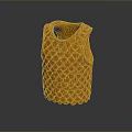 Orange Scaly Vest With Textured Fish Scale Pattern And 3D Rendered Design 3d model