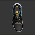Stylish Modern Sports Shoes With Black Gray Yellow Blue Red Accents And White Sole