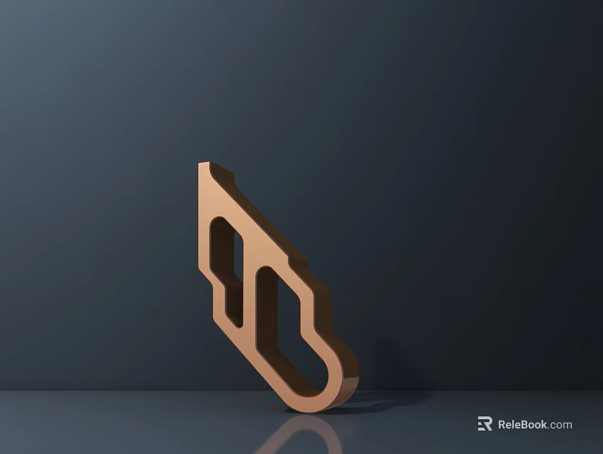 Modern Abstract Copper Sculpture with Geometric Design and Smooth Surface in Dark Background 3d model 