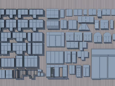 Various 3D Kitchen Cabinet Modules And Components For Design Projects 3d model