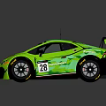 Lime Green Camouflage Racing Car With Petrobras Logo Rear Spoiler And Number 78