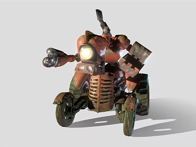 Futuristic Robot Riding Mechanical Creature With Glowing Eye And Rugged Armor Design 3d model