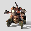 Futuristic Robot Riding Mechanical Creature With Glowing Eye And Rugged Armor Design