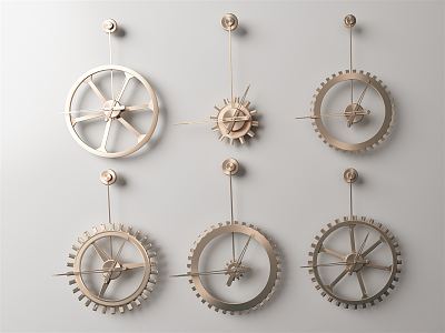 Light Luxury Clock Wall Decoration Pendant 3d model