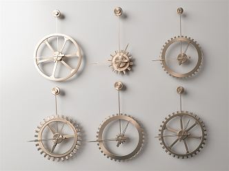 Light Luxury Clock Wall Decoration Pendant 3d model