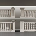 Various Decorative Railings With Baluster And Architectural Post Designs 3d model