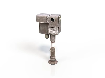 Industrial Metal Mechanical Equipment With Square Body Cylindrical Base And Interface 3d model