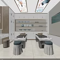 Modern Luxury Beauty Hair Salon Interior With Sofa Mirror And Marble Floor