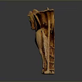 Artistic Carved Two Winged Horses Wooden Sculpture With Intricate Details And Base