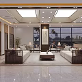 Modern Chinese Office Interior With Spacious Layout Large Windows Sofa Seating And Marble Floor