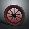 High Quality Car Wheel Component With Red Spokes Black Hub And Gray Tire
