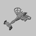 Futuristic Fighter Jet With Large Rotors Flying Over Forest Background In Vertical Takeoff Scene