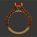 Elegant Gold Ring With Colorful Central Gemstone And Sparkling Side Stones