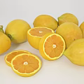 Fresh Lemons Whole And Sliced Bright Yellow With Juicy Flesh On White Background