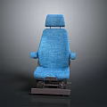 Comfortable Blue Fabric Seat With Backrest Armrests And Stable Base Design 3d model