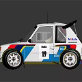 Kartcout Rally Race Car With Colorful Stripes Number 17 And Aerodynamic Design